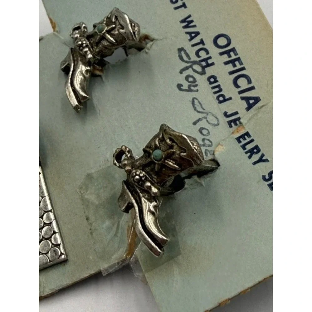 Vintage Roy Rogers Cuff Links and Tie Clasp/Bar Wrist Watch Jewelry Set